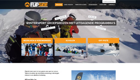 Moderne responsive website met video voor het aanprijzen van snowboardreizen